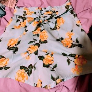 Blue and Yellow Floral Shorts 🌸